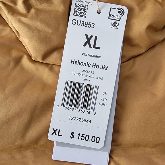 BRAND NEW Adidas Helionic Hooded Down Jacket Mens Size XL - Picture 8 of 8